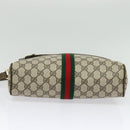GUCCI GG Supreme Web Sherry Line Shoulder Bag PVC Beige Gold Red Auth ep10859-9