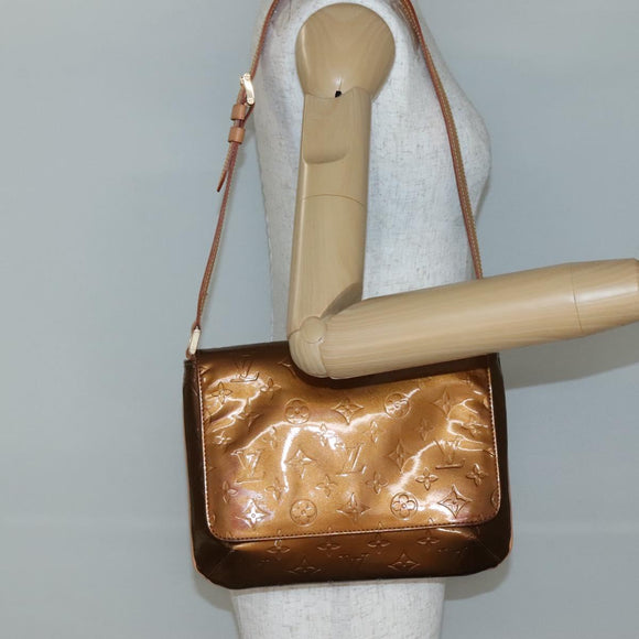 LOUIS VUITTON Monogram Vernis Thompson Street Bag Bronze M91124 LV Auth ep10860