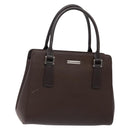 BURBERRY Hand Bag Leather Silver Brown Auth ep10861-1