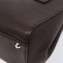 BURBERRY Hand Bag Leather Silver Brown Auth ep10861-9