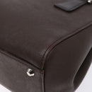 BURBERRY Hand Bag Leather Silver Brown Auth ep10861-15