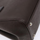 BURBERRY Hand Bag Leather Silver Brown Auth ep10861-16
