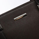 BURBERRY Hand Bag Leather Silver Brown Auth ep10861-17