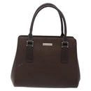 BURBERRY Hand Bag Leather Silver Brown Auth ep10861-13