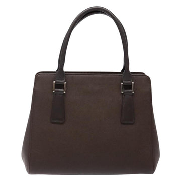 BURBERRY Hand Bag Leather Silver Brown Auth ep10861 - 0