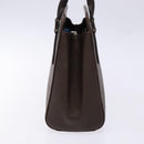 BURBERRY Hand Bag Leather Silver Brown Auth ep10861-3
