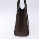 BURBERRY Hand Bag Leather Silver Brown Auth ep10861-4