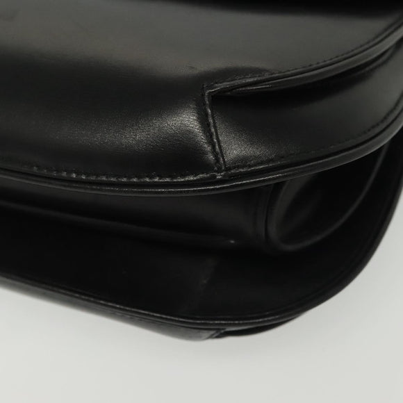 GUCCI Hand Bag Leather Black Gold 000 056 0004 Auth ep10863