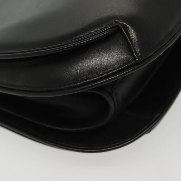 GUCCI Hand Bag Leather Black Gold 000 056 0004 Auth ep10863