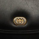GUCCI Hand Bag Leather Black Gold 000 056 0004 Auth ep10863-18