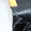 GUCCI Hand Bag Leather Black Gold 000 056 0004 Auth ep10863-11