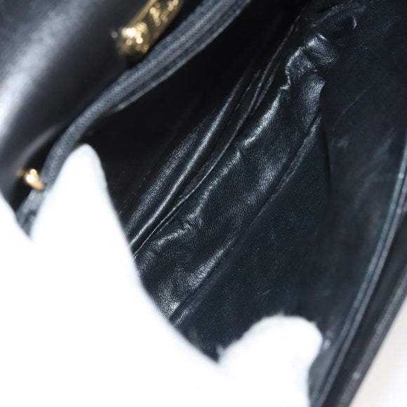 GUCCI Hand Bag Leather Black Gold 000 056 0004 Auth ep10863