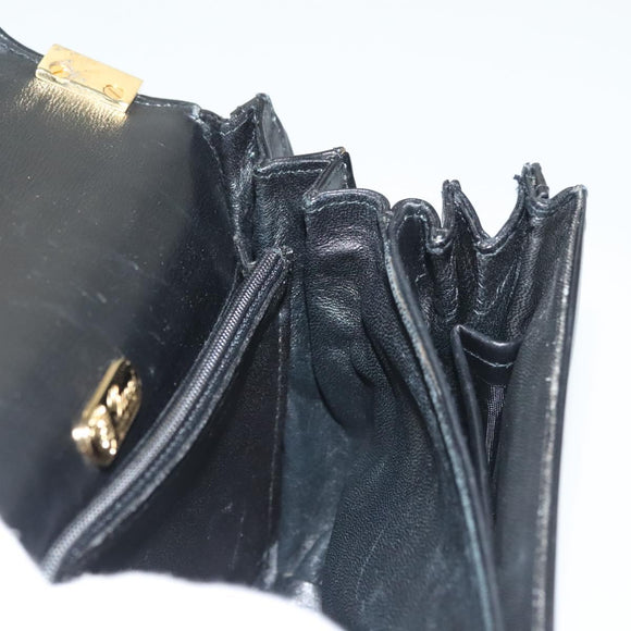 GUCCI Hand Bag Leather Black Gold 000 056 0004 Auth ep10863