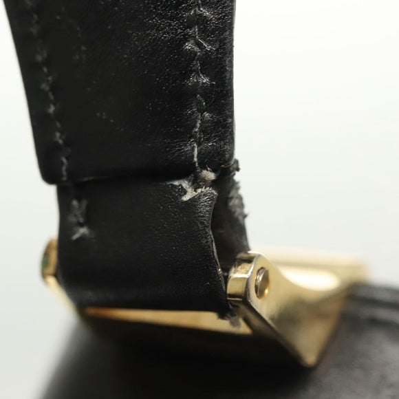 GUCCI Hand Bag Leather Black Gold 000 056 0004 Auth ep10863