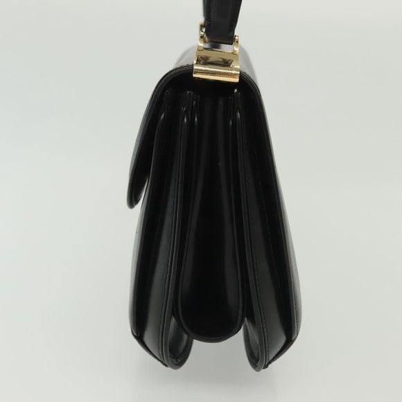 GUCCI Hand Bag Leather Black Gold 000 056 0004 Auth ep10863