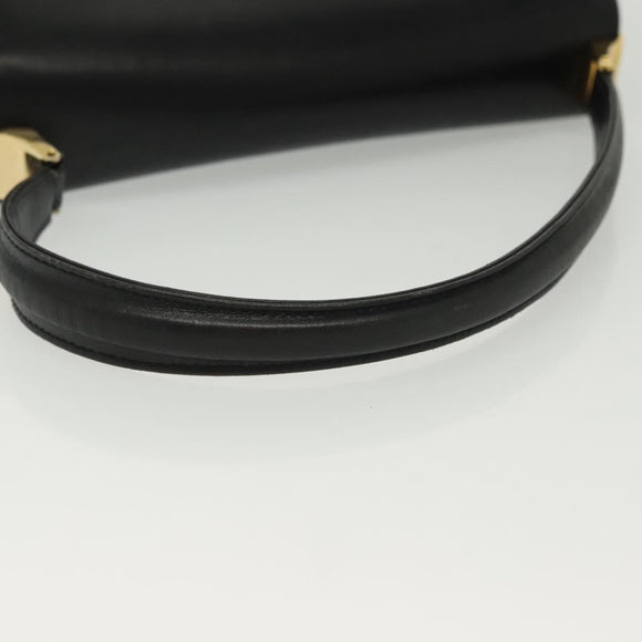 GUCCI Hand Bag Leather Black Gold 000 056 0004 Auth ep10863