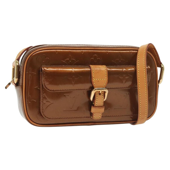LOUIS VUITTON Monogram Vernis Christy MM Shoulder Bag Bronze M91109 Auth ep10864