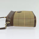 Burberrys Nova Check Shoulder Bag Canvas Beige Gold Auth ep10865-4
