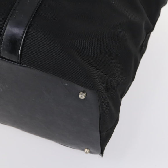 GUCCI Bamboo Tote Bag Nylon Black Silver 002 2052 0412 5 Auth ep10866