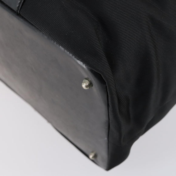 GUCCI Bamboo Tote Bag Nylon Black Silver 002 2052 0412 5 Auth ep10866