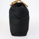 GUCCI Bamboo Tote Bag Nylon Black Silver 002 2052 0412 5 Auth ep10866-4
