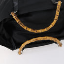 GUCCI Bamboo Tote Bag Nylon Black Silver 002 2052 0412 5 Auth ep10866-7