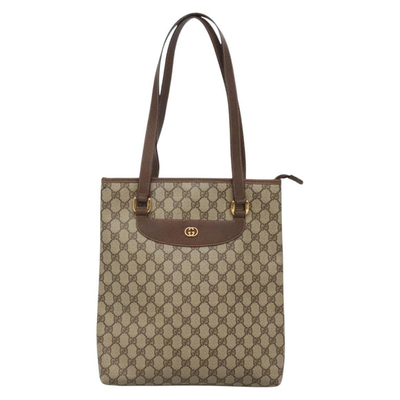 GUCCI GG Supreme Tote Bag PVC Beige Gold 002 39 6130 9411 Auth ep10867