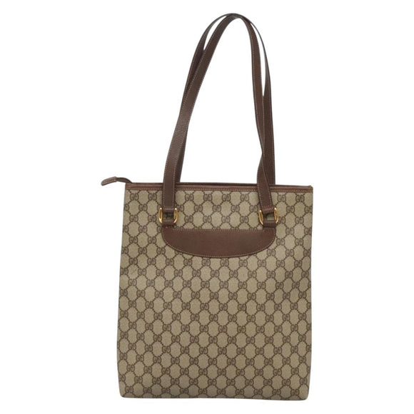 GUCCI GG Supreme Tote Bag PVC Beige Gold 002 39 6130 9411 Auth ep10867