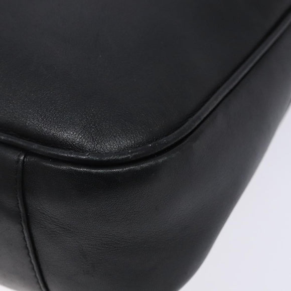 GUCCI Bamboo Hand Bag Leather Black Gold 001 1998 1638 Auth ep10869