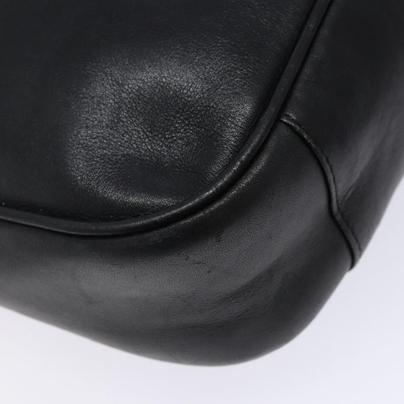 GUCCI Bamboo Hand Bag Leather Black Gold 001 1998 1638 Auth ep10869