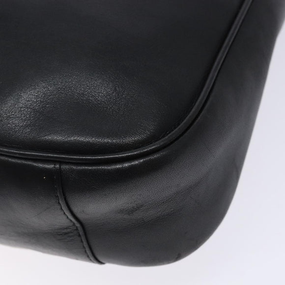 GUCCI Bamboo Hand Bag Leather Black Gold 001 1998 1638 Auth ep10869