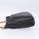 GUCCI Bamboo Hand Bag Leather Black Gold 001 1998 1638 Auth ep10869-5
