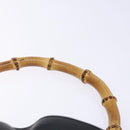 GUCCI Bamboo Hand Bag Leather Black Gold 001 1998 1638 Auth ep10869-8