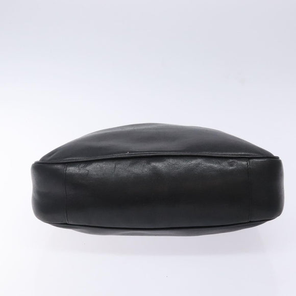 GUCCI Bamboo Hand Bag Leather Black Gold 001 1998 1638 Auth ep10869