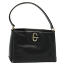 GUCCI Hand Bag Leather Black Gold Auth ep10870-1