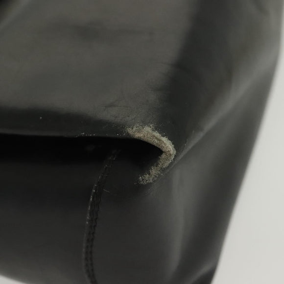 GUCCI Hand Bag Leather Black Gold Auth ep10870