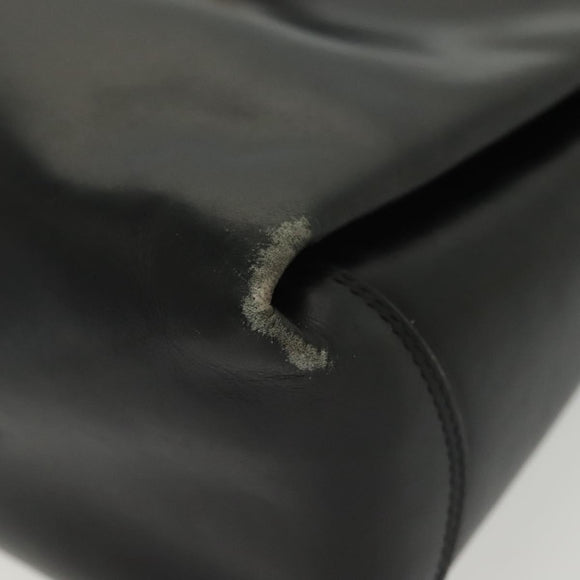 GUCCI Hand Bag Leather Black Gold Auth ep10870