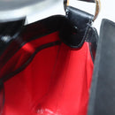 GUCCI Hand Bag Leather Black Gold Auth ep10870-19