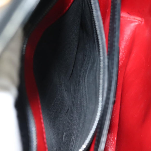 GUCCI Hand Bag Leather Black Gold Auth ep10870