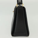 GUCCI Hand Bag Leather Black Gold Auth ep10870-3