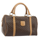 CELINE Macadam Canvas Hand Bag PVC Leather Brown Gold Auth ep10873-1