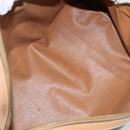 CELINE Macadam Canvas Hand Bag PVC Leather Brown Gold Auth ep10873-17