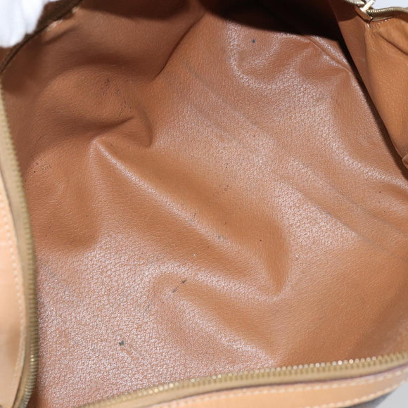 CELINE Macadam Canvas Hand Bag PVC Leather Brown Gold Auth ep10873