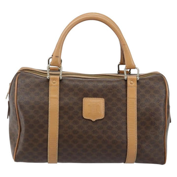 CELINE Macadam Canvas Hand Bag PVC Leather Brown Gold Auth ep10873 - 0