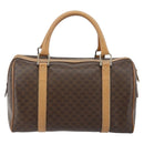 CELINE Macadam Canvas Hand Bag PVC Leather Brown Gold Auth ep10873-3