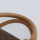 CELINE Macadam Canvas Hand Bag PVC Leather Brown Gold Auth ep10873-8