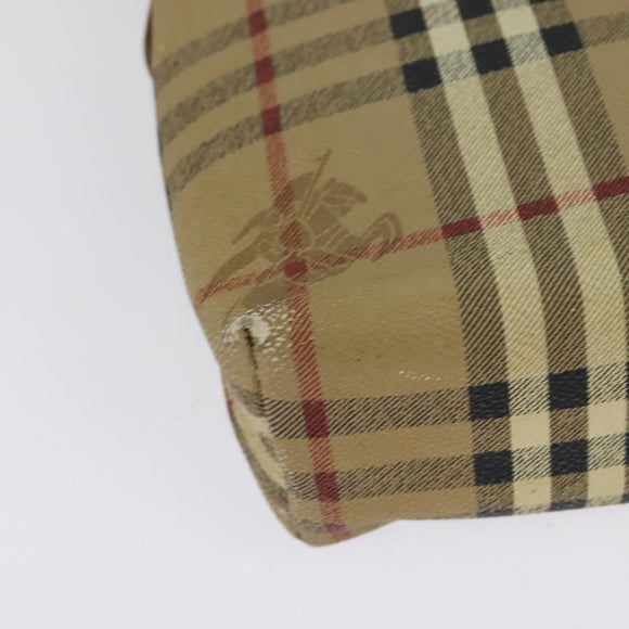 Burberrys Nova Check Shoulder Bag PVC Beige Gold Auth ep10875