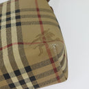 Burberrys Nova Check Shoulder Bag PVC Beige Gold Auth ep10875-13