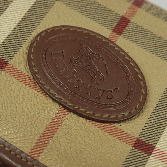 Burberrys Nova Check Shoulder Bag PVC Beige Gold Auth ep10875