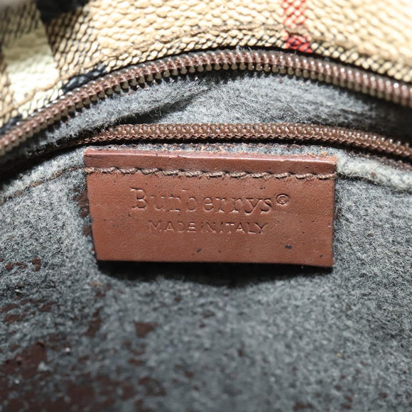 Burberrys Nova Check Shoulder Bag PVC Beige Gold Auth ep10875